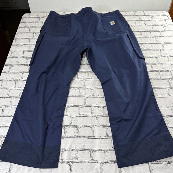 Carhartt Mens Cargo Pants 50x30 Navy Blue Rugged Flex Straight Fit Workwear New - Picture 9 of 11
